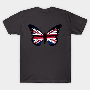 United Kingdom Monarch Butterfly Flag of England To Celebrate British National Day (Support UK) T-Shirt